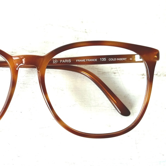 Vintage Eyeglasses LOGO Paris 70s Caramel Latte Eyeglass France NOS - Picture 8 of 14